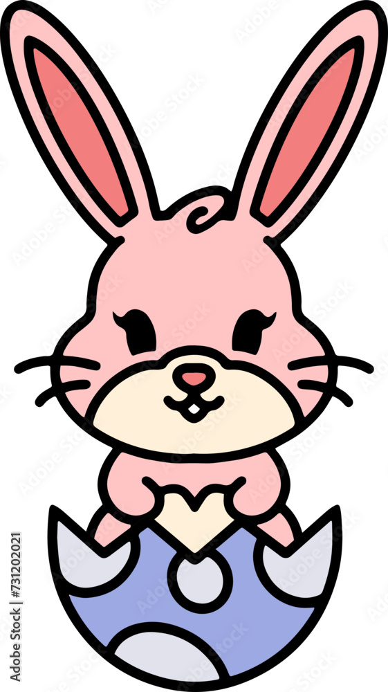 Obraz premium easter bunny hatching from egg
