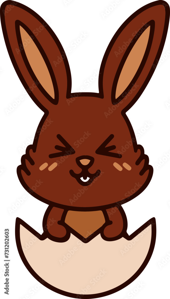 cute easter bunny in egg cartoon cute easter bunny in egg cartoon