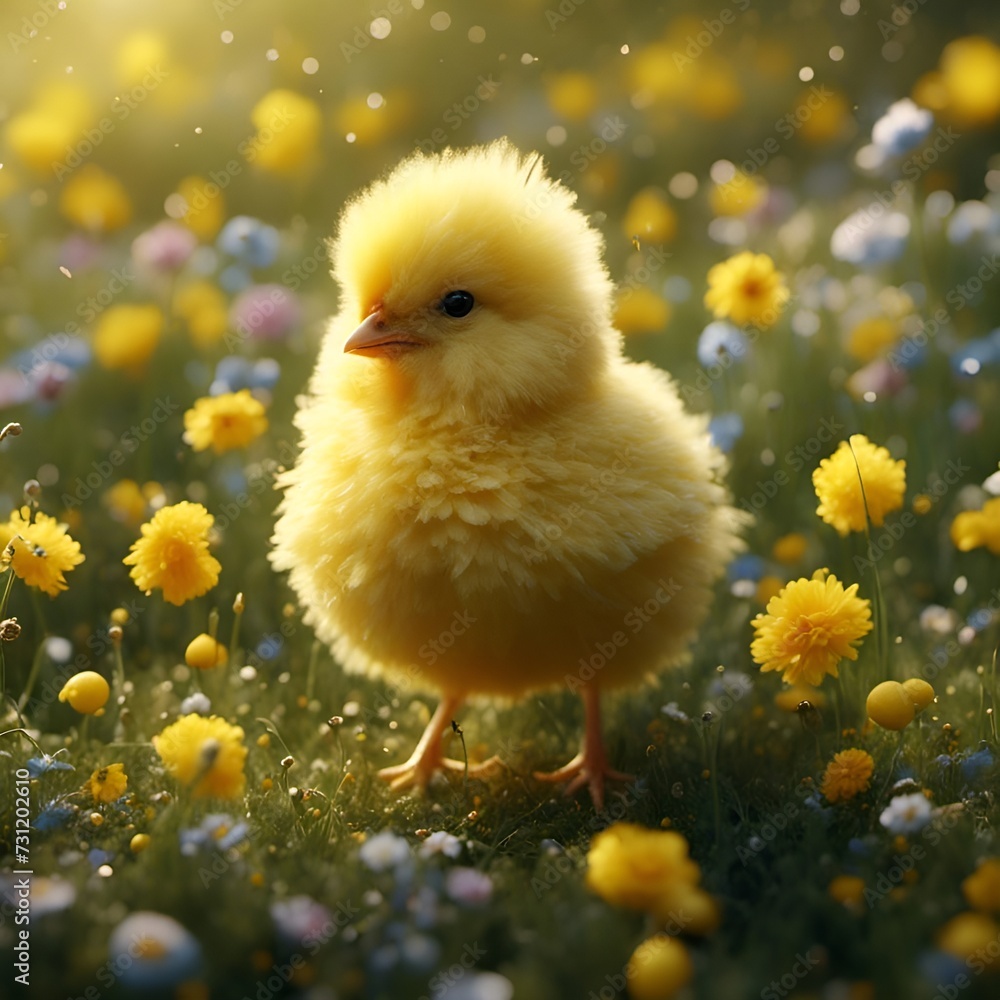 Yellow little chick, chicken