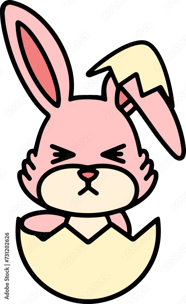 Fototapeta premium cute easter bunny in egg cartoon