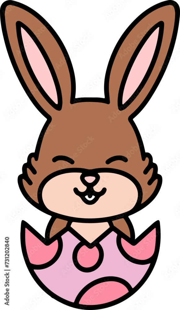 easter bunny in easter egg graphic