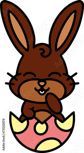 easter bunny in easter egg graphic © lineartestpilot