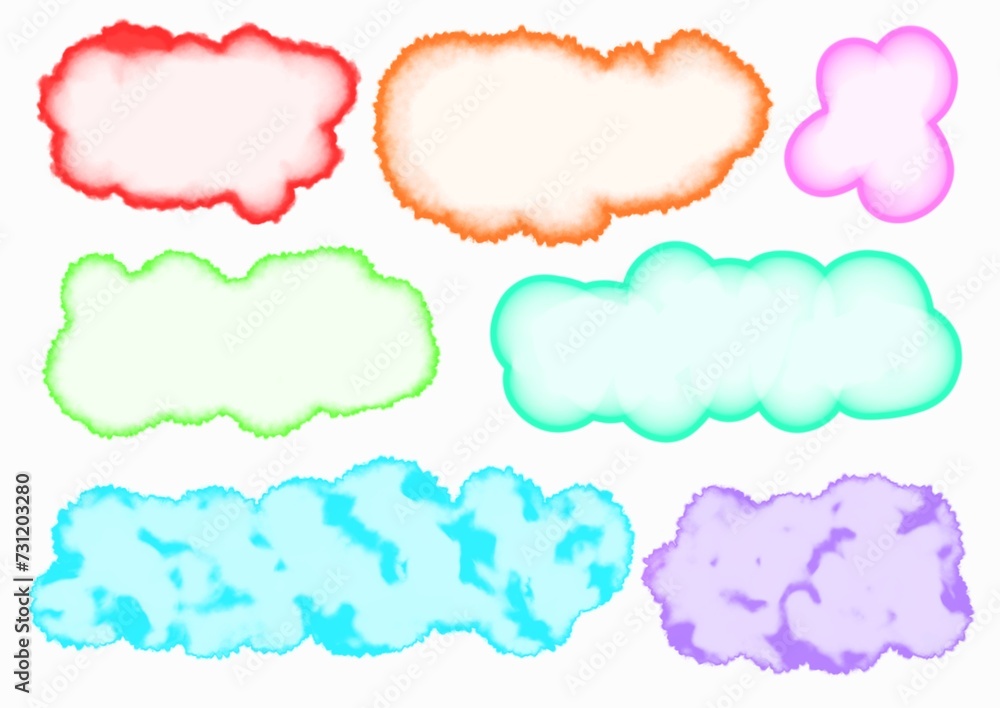 Set of brush strokes on white background. Collection of colored brush strokes. Set of brush strokes on white background. Collection of colored brush strokes.
