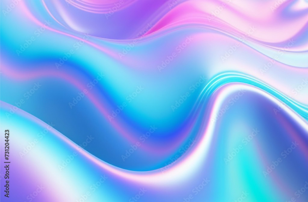 Fototapeta premium Abstract background holography waves of pearlescent liquid, modern design, iridescent glow