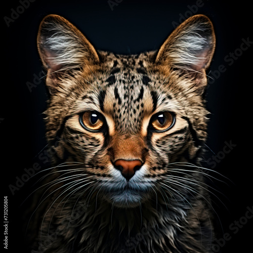 Majestic Feline Gaze: Close-Up Portrait created with Generative AI technology