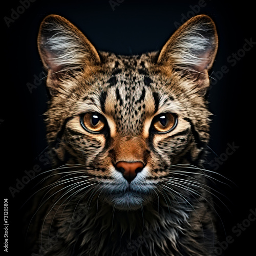 Obraz na płótnie Majestic Feline Gaze: Close-Up Portrait created with Generative AI technology w salonie