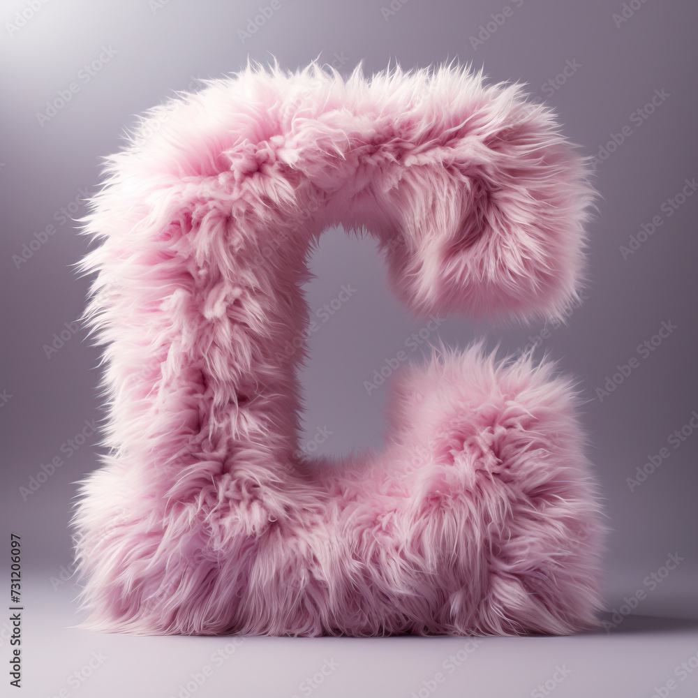 Fluffy Pink Letter C against Cloudy Sky created with Generative AI technology Fluffy Pink Letter C against Cloudy Sky created with Generative AI technology