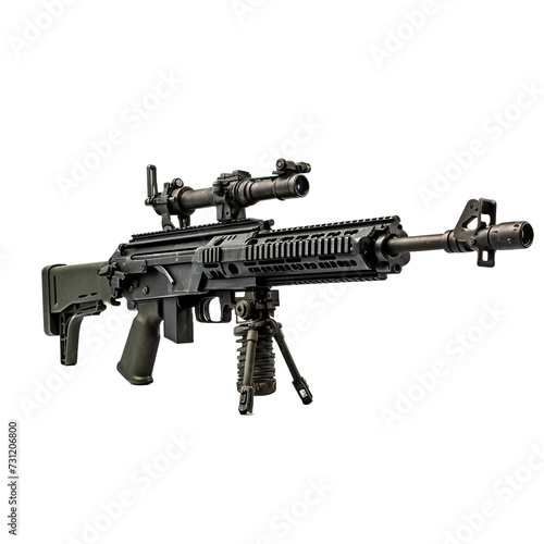M240 machine gun isolated on transparent background