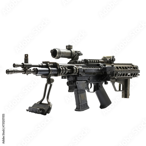 M240 machine gun isolated on transparent background