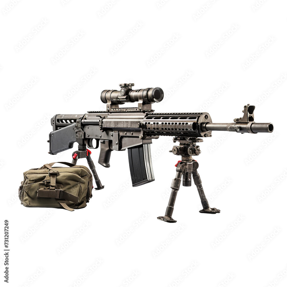 M240 machine gun isolated on transparent background M240 machine gun isolated on transparent background