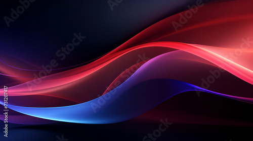 A blend of flowing waves in vibrant shades of blue, red, and purple against a dark backdrop, movement and elegance ideal for backgrounds, wallpapers, or any design needing a touch of modern aesthetic © avitali