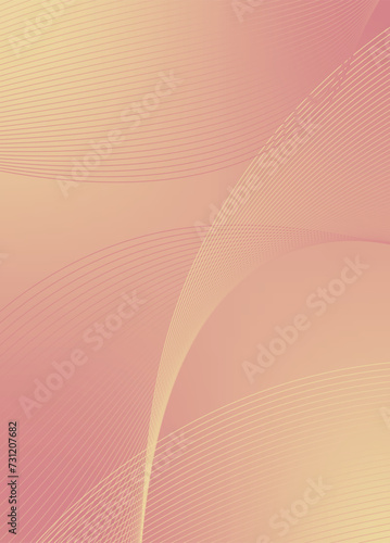 Abstract background vector orange, yellow with dynamic waves for wedding design. Futuristic backdrop with network wavy lines. Premium template with stripes and gradient mesh for banner or poster