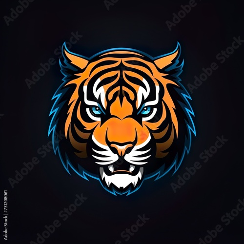 hand drawn tiger mascot logo  