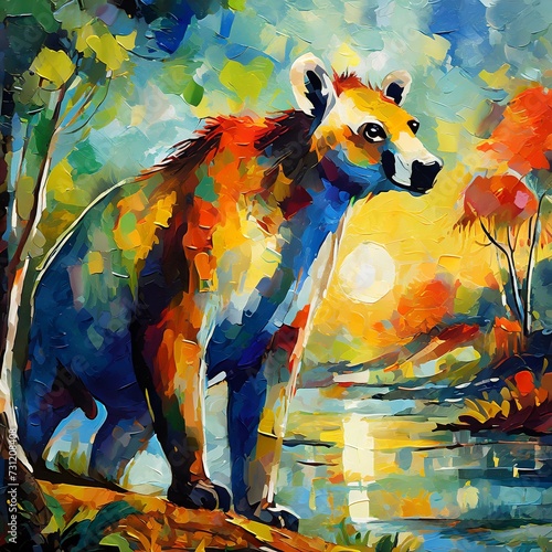 Watercolor painting of a bear