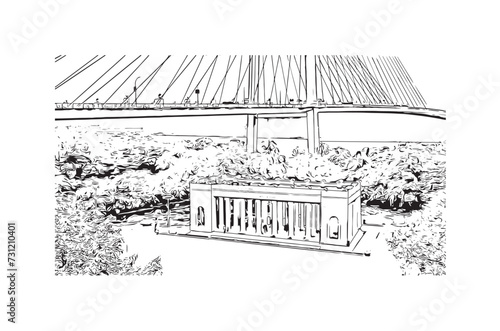 city of Kolkata india. Hand drawn sketch illustration in vector.