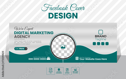 Professional social media Facebook cover design template for digital marketing agency with best layout.