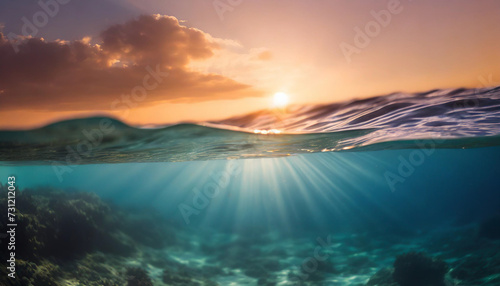  sunlight penetrates underwater realm  illuminating life above and below