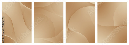 Abstract background vector set beige, peach fuzz with dynamic waves for wedding design. Futuristic backdrop with network wavy lines. Premium template with stripes and gradient mesh for banner, poster