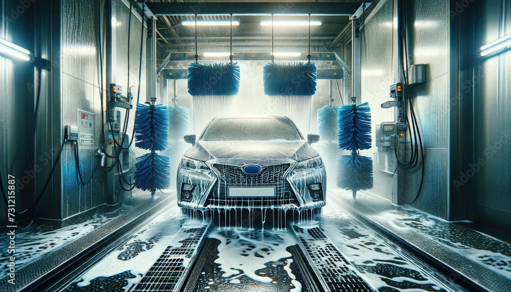 Automated Shine: High-Tech Car Wash in Action