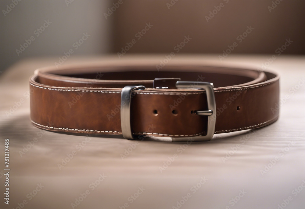 Old brown leather belt strap isolated on white background Old brown leather belt strap isolated on white background