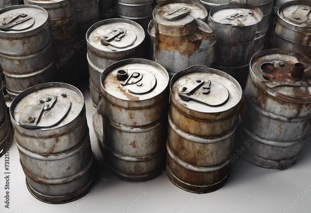Old metal barrel oil isolated on white background with clipping path Old metal barrel oil isolated on white background with clipping path