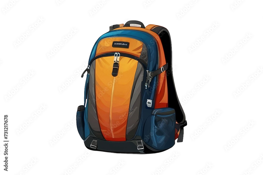 Fototapeta premium Backpack isolated on white. 3D illustration