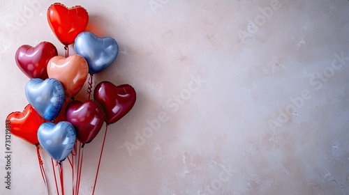 Love Celebration - Festive heart-shaped balloons, creating a romantic backdrop with text space