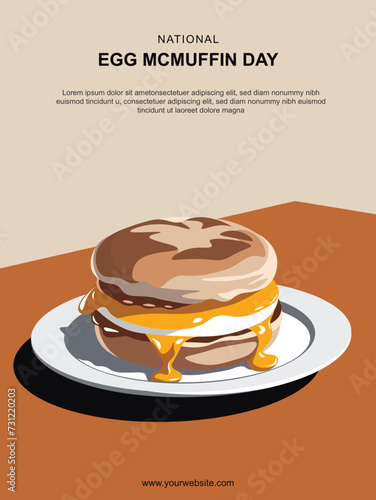 National Egg McMuffin Day background. photo