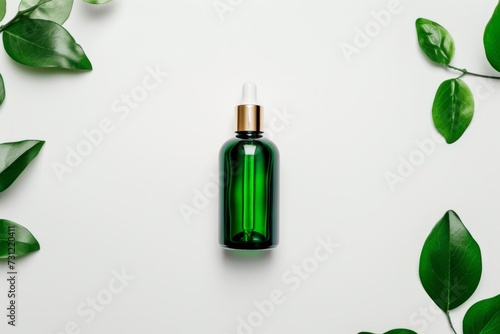 Mockup Of Cosmetic Bottle On Plain White Background For Product Presentation