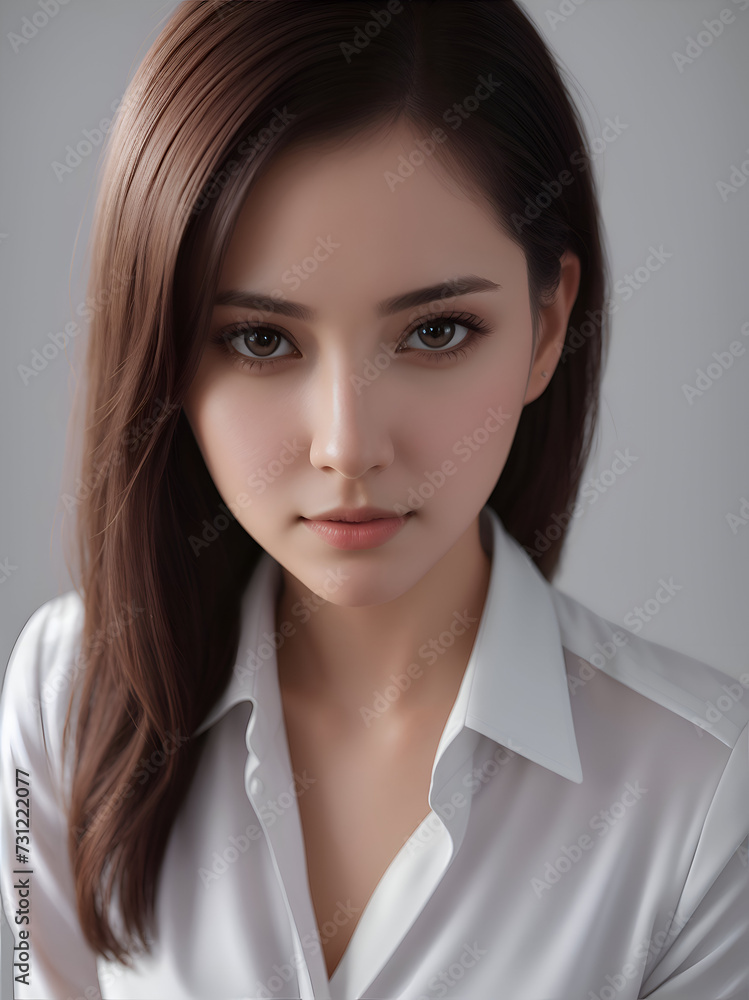 portrait Beautiful woman wearing office uniform. ai generative portrait Beautiful woman wearing office uniform. ai generative