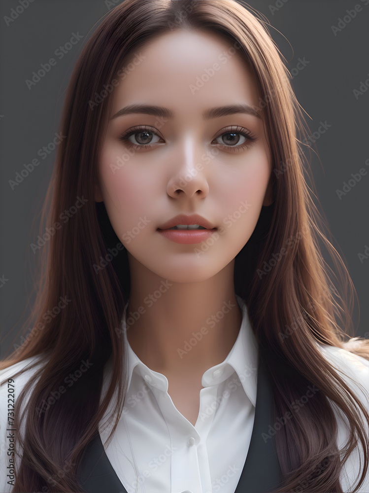 portrait Beautiful woman wearing office uniform. ai generative portrait Beautiful woman wearing office uniform. ai generative