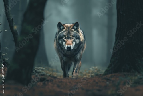 Majestic Wolf Roaming Freely In Its Enchanting Forest Home © Anastasiia