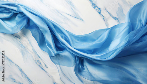 Fond abstrait, matériau bleu sur marbre