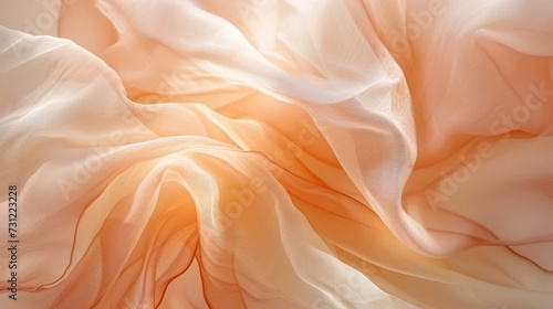 Abstract backgorund texture of peach colored flowing drape 