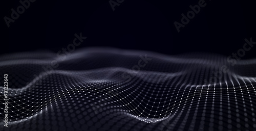 фотографія Abstract background grid of interlacing lines and dots