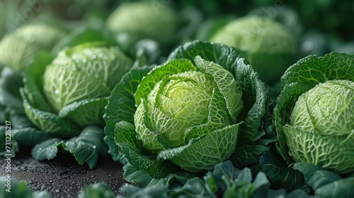 Pile of cabbage for vegetables background, close up view.