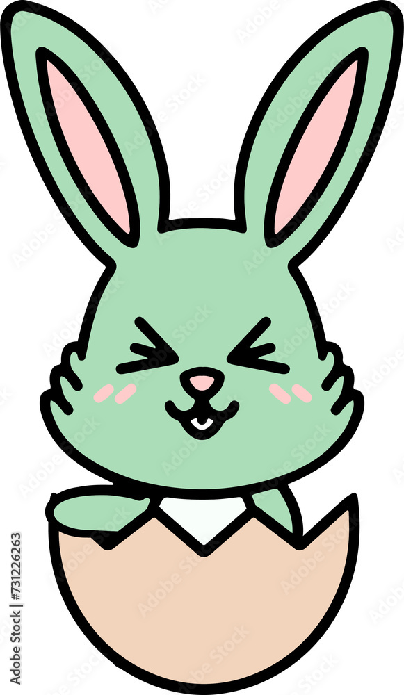 Obraz premium cute easter rabbit with egg