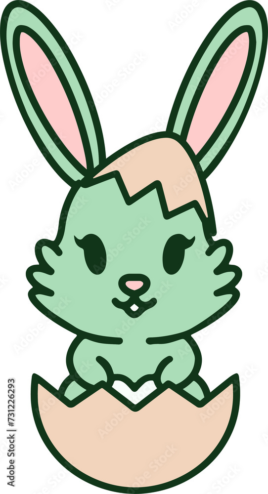 Obraz premium cute easter rabbit with egg
