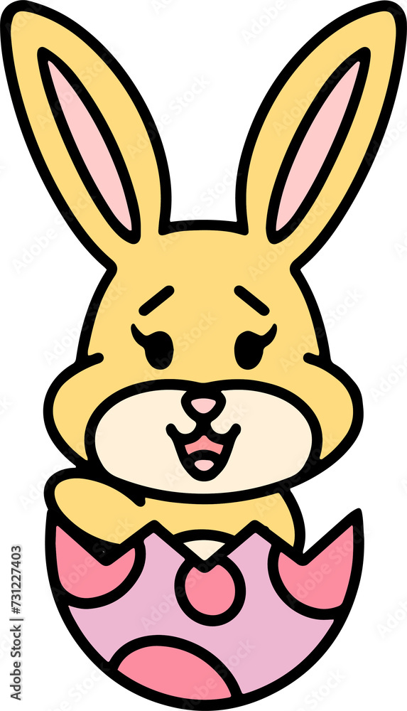 cute cartoon bunny in easter egg cute cartoon bunny in easter egg