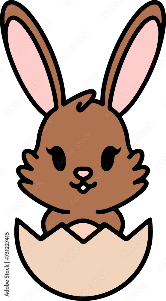 cute cartoon bunny in easter egg cute cartoon bunny in easter egg