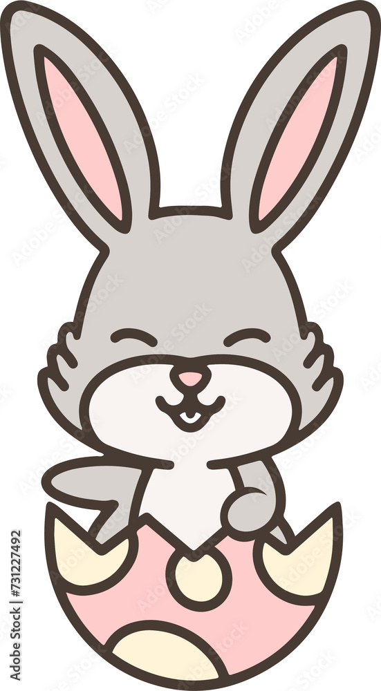 cute cartoon bunny in easter egg cute cartoon bunny in easter egg