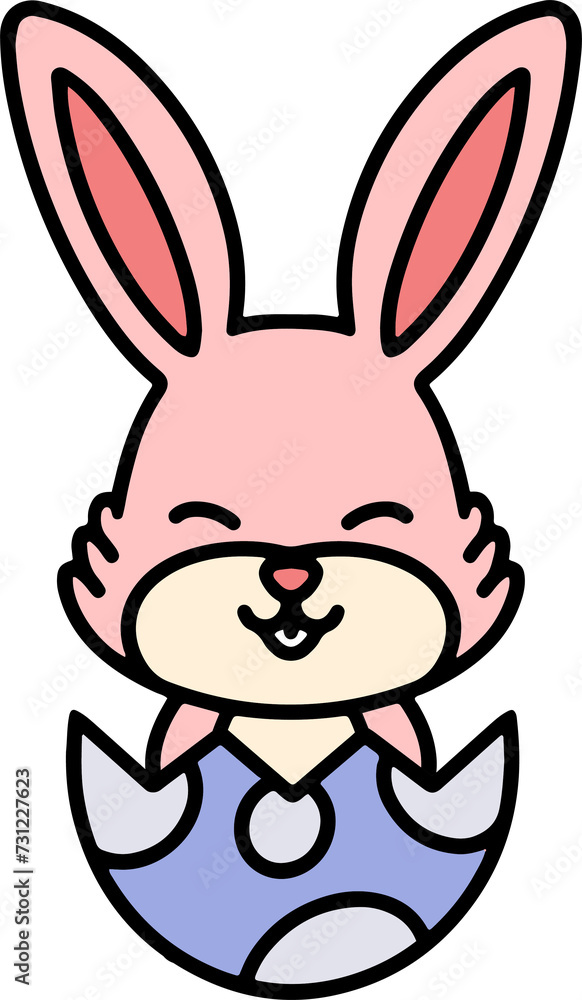 cute cartoon bunny in easter egg cute cartoon bunny in easter egg