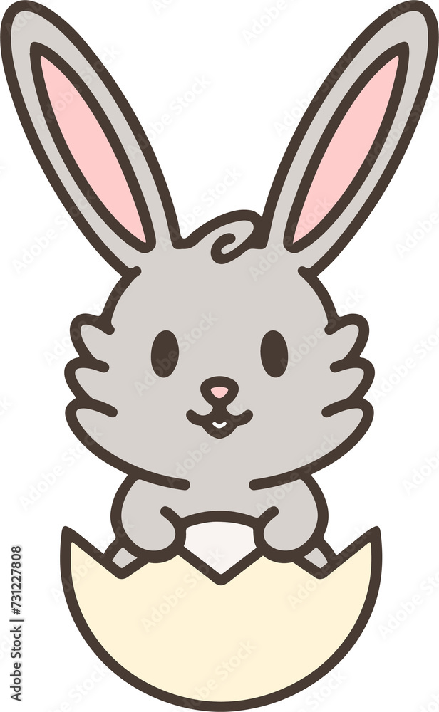cute cartoon bunny in easter egg cute cartoon bunny in easter egg