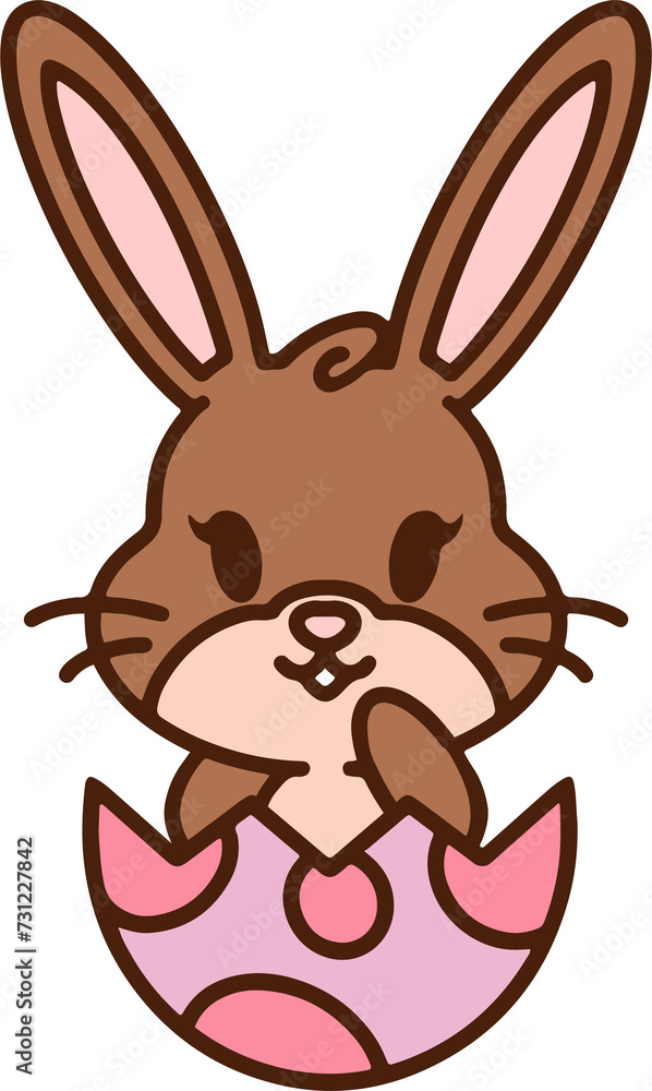 cute cartoon bunny in easter egg cute cartoon bunny in easter egg
