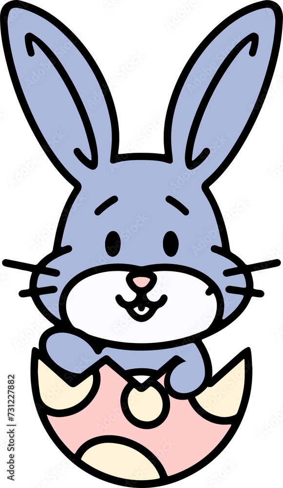 cute bunny in easter egg cute bunny in easter egg