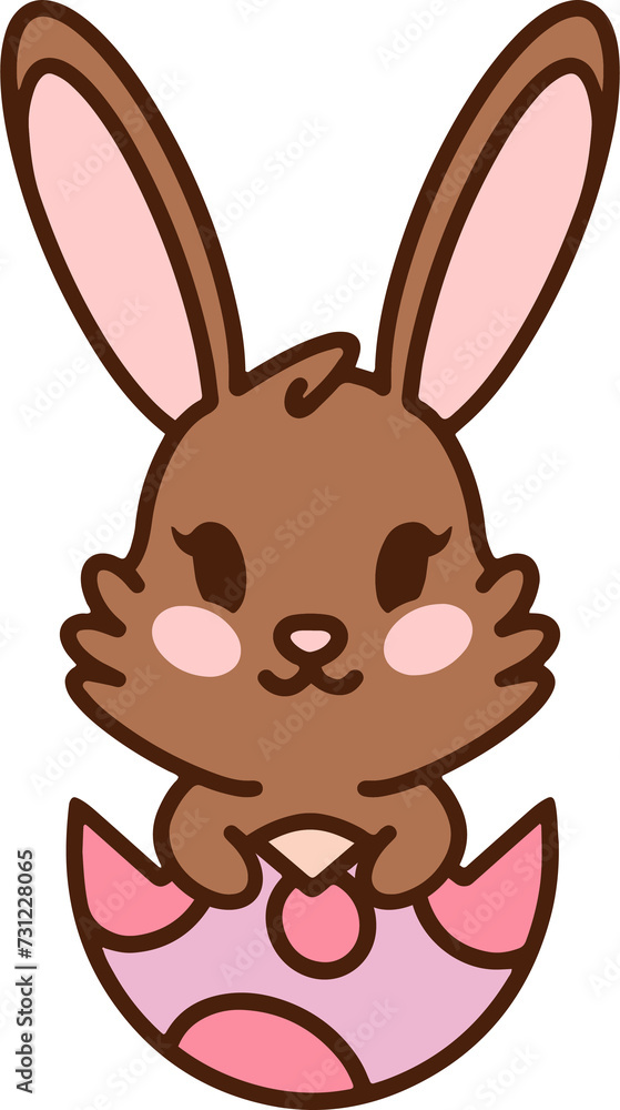 cute bunny in easter egg cute bunny in easter egg