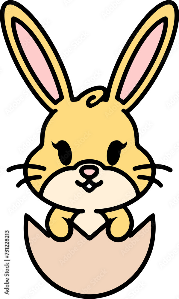cute bunny in easter egg cute bunny in easter egg