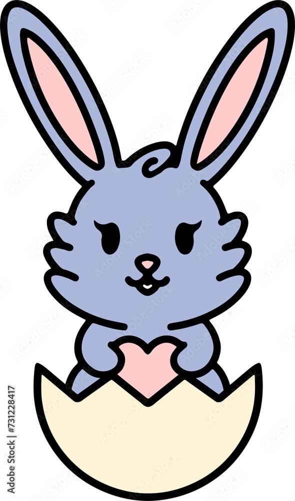 cute easter bunny cartoon with easter egg cute easter bunny cartoon with easter egg