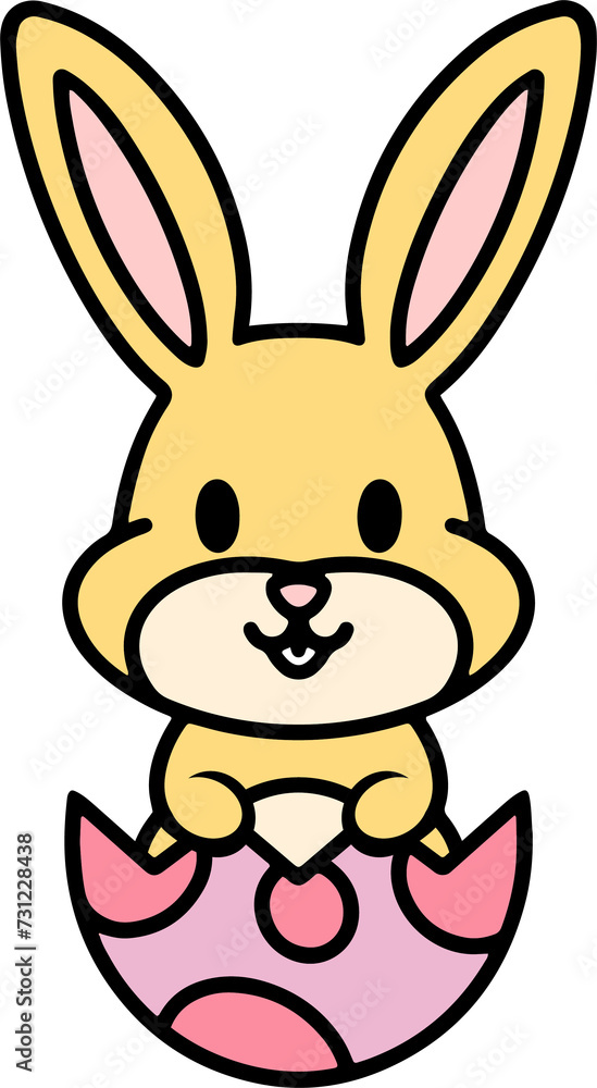 cute easter bunny cartoon with easter egg cute easter bunny cartoon with easter egg