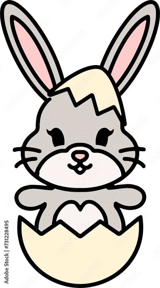 cute easter bunny cartoon with easter egg cute easter bunny cartoon with easter egg